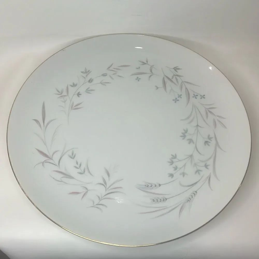Wentworth Japan Fine China 12 In Round Platter Gold Trim Pink Blue Floral Annett